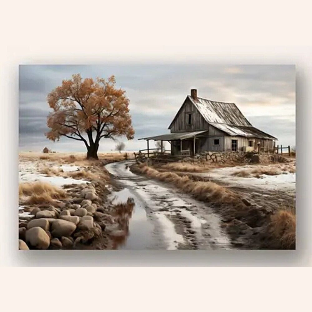 Scenic Rustic Farmhouse Canvas Print Framed 16" x 24" Wall Art Home & Garden:Home Décor:Posters & Prints Style Your Walls